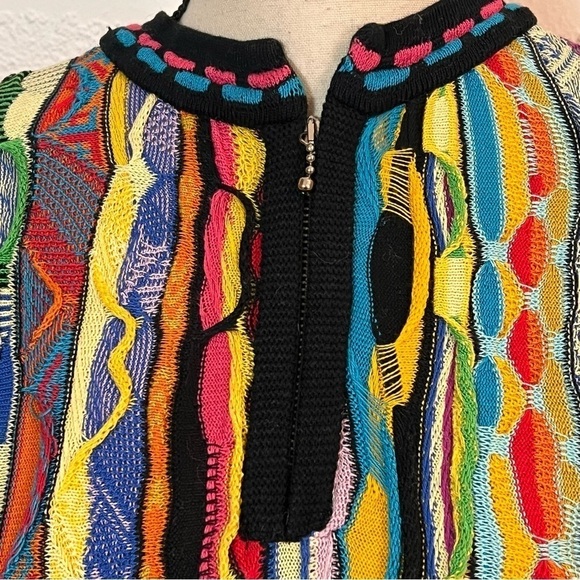 COOGI Australia Authentic Vintage 90’s Psychedelic 1/4 Zip Sweater Sz-M - Picture 4 of 11